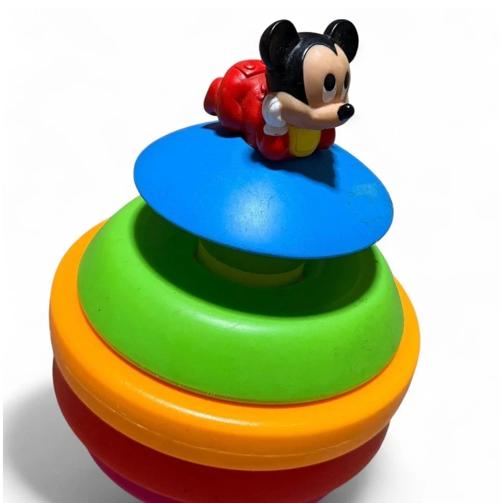 Vintage Mickey Mouse Rainbow Stacking Rings Toy 1988 Seven Towns Disney Baby